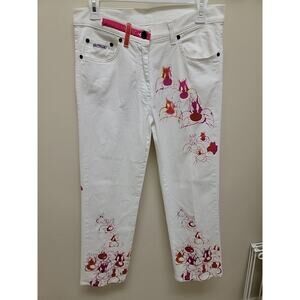 Iceberg History  Looney Tunes SYLVESTER White/Pink Jeans Made In Italy US 10/30"